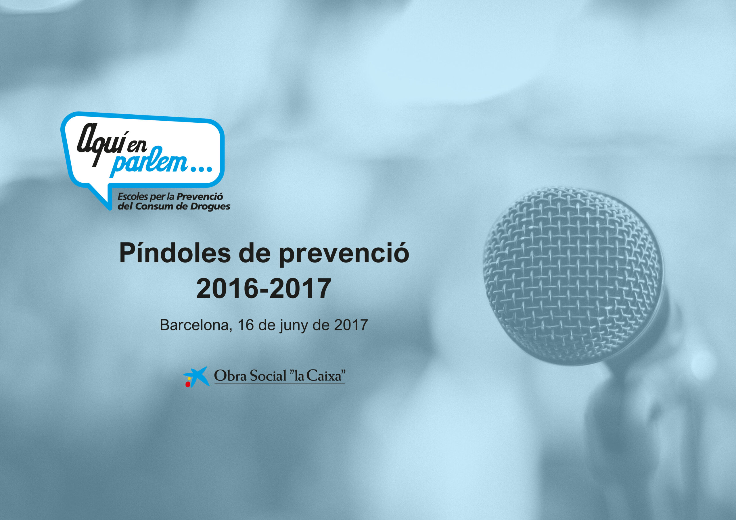 Read more about the article Jornada del Píndoles de prevenció 2017 del projecte AQUÍ EN PARLEM.